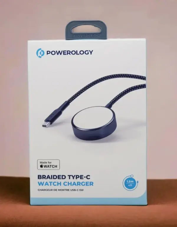 POWEROLOGY BRAIDED TYPE-C WATCH CHARGER 1.2M | BLACK